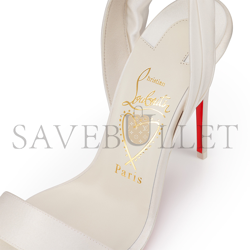 CHRISTIAN LOUBOUTIN SANDALE DU DESERT 100 MM STRAPPY SANDALS CREPE SATIN IVORY WOMEN 3220076W446 CHRISTIAN LOUBOUTIN SANDALE DU DESERT 100 MM STRAPPY SANDALS CREPE SATIN IVORY WOMEN 3220076W446